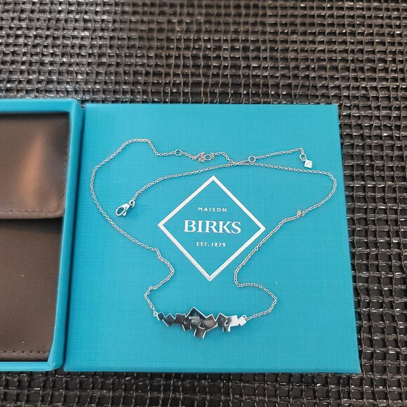 Birks Cluster Stud Sterling Silver Necklace - Picture 3 of 5